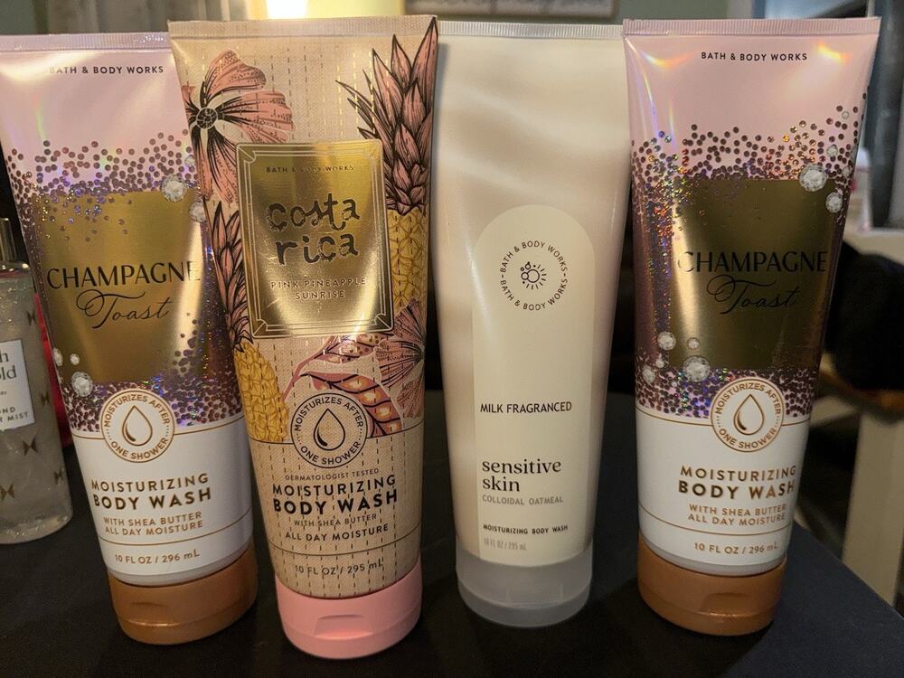 x4 Bath & Body Works CHAMPAGNE TOAST Costa Rica Sensitive Moisturizing BODY WASH